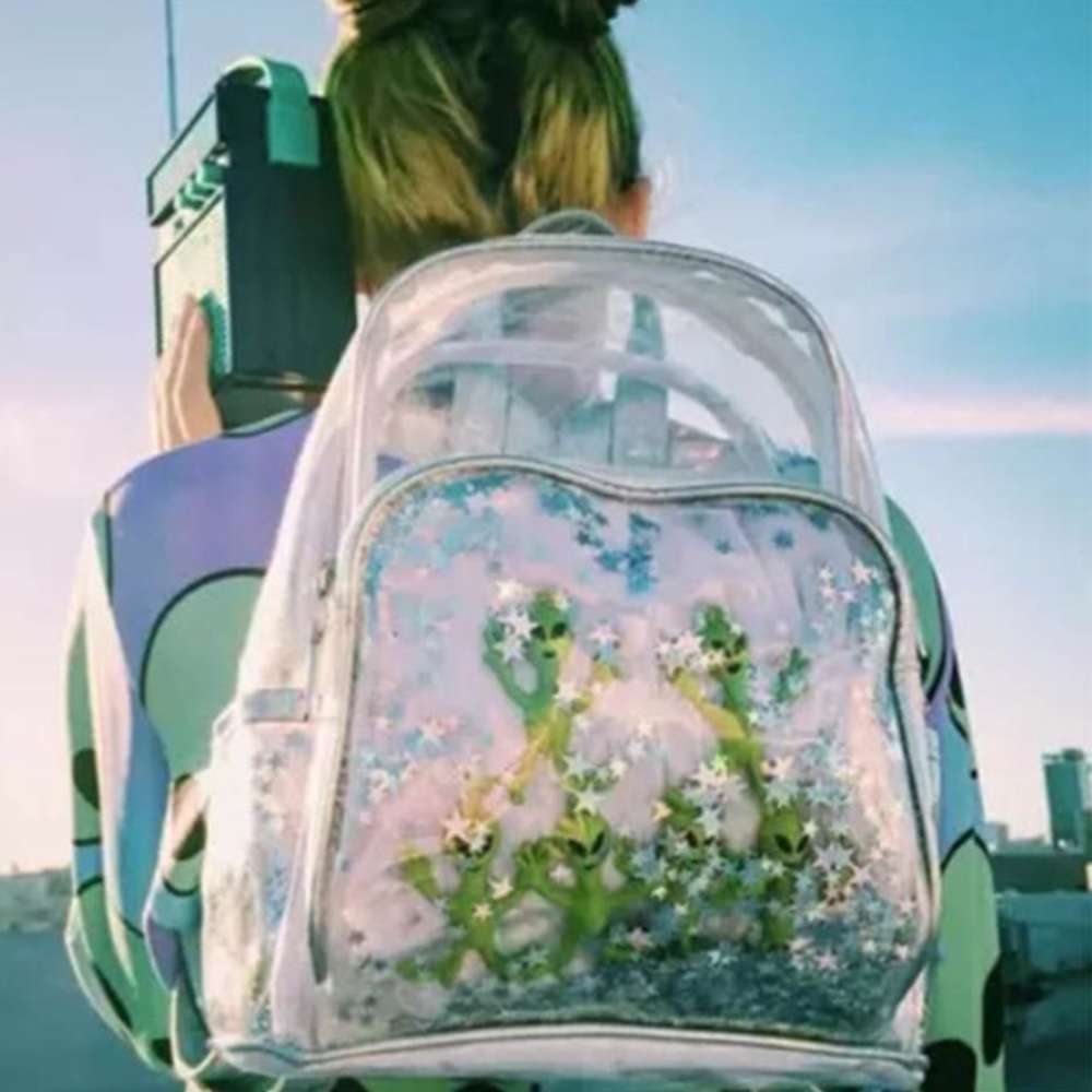 LAST CALL Dolls Kill Clear Holo Alien Backpack